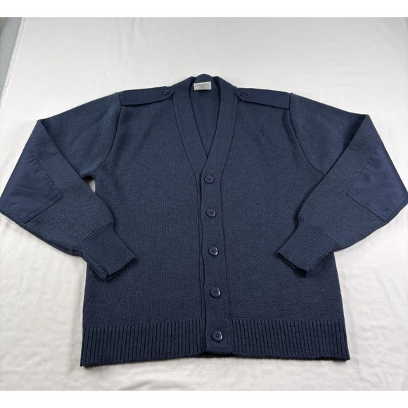 Mehlin & Estey Other - Mehlin Estey Military Equipment Sweater Mens 44R Blue Wool Blend Cardigan